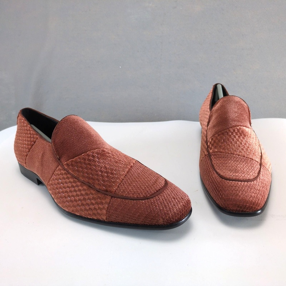 Stacy Adams Velvet Copper Slip-On Loafer Mens 8 Dress Shoes New NWOB Memory Foam